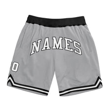 Загрузить изображение в средство просмотра галереи, Custom Gray White-Black Authentic Throwback Basketball Shorts