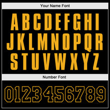 Load image into Gallery viewer, Custom Black Snakeskin Black-Gold 3D Pattern Design Authentic Baseball Jersey