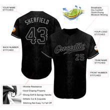 Load image into Gallery viewer, Custom Black Snakeskin Black-Gray 3D Pattern Design Authentic Baseball Jersey