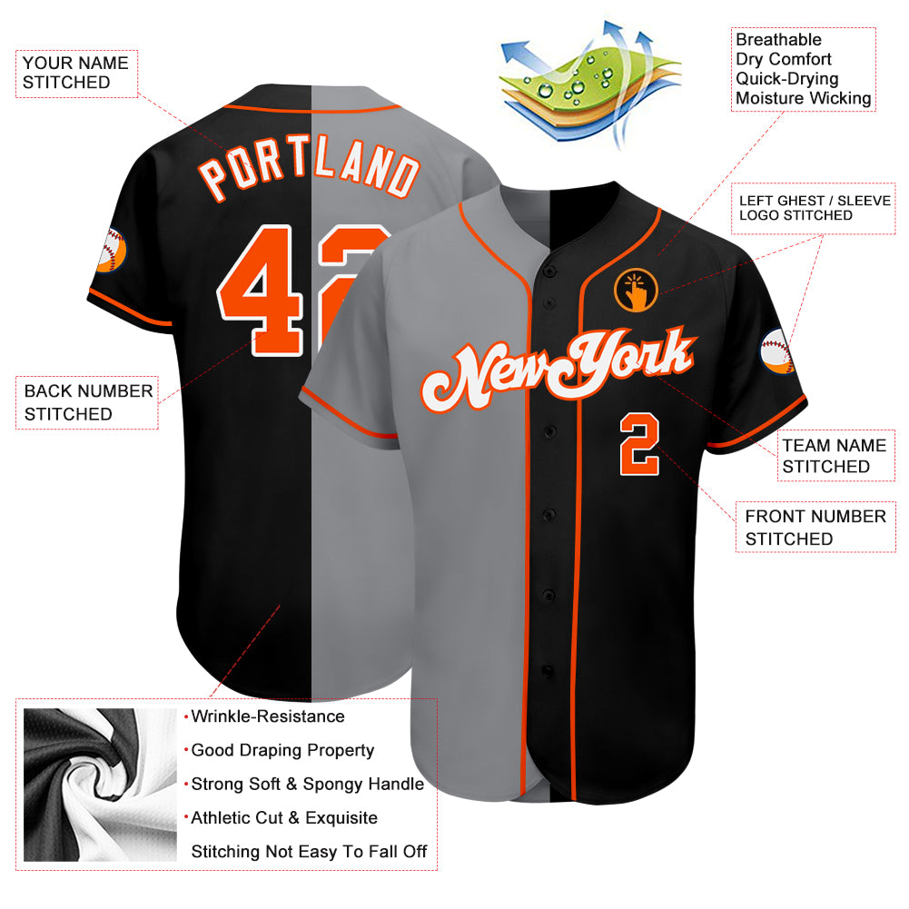 Sale Build Orange Baseball Authentic Cream Jersey Black – CustomJerseysPro
