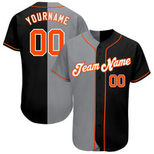 Laden Sie das Bild in den Galerie-Viewer, Custom Black Orange-Gray Authentic Split Fashion Baseball Jersey