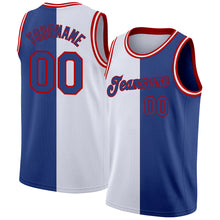 Charger l'image dans la galerie, Custom White Royal-Red Authentic Split Fashion Basketball Jersey