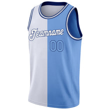 Charger l'image dans la galerie, Custom White Light Blue-Royal Authentic Split Fashion Basketball Jersey