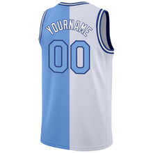 Charger l'image dans la galerie, Custom White Light Blue-Royal Authentic Split Fashion Basketball Jersey
