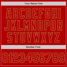 Laden Sie das Bild in den Galerie-Viewer, Custom White Red-Old Gold Authentic Split Fashion Baseball Jersey