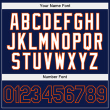 Load image into Gallery viewer, Custom Stitched White Navy-Orange Split Fashion Sports Pullover Sweatshirt Hoodie