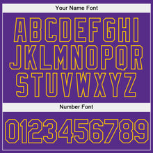 Charger l'image dans la galerie, Custom Stitched White Purple-Gold Split Fashion Sports Pullover Sweatshirt Hoodie