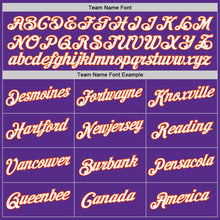 Load image into Gallery viewer, Custom Stitched Purple White-Orange Split Fashion Sports Pullover Sweatshirt Hoodie