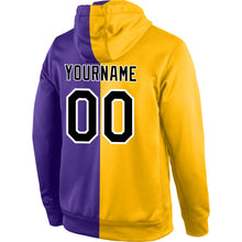 Charger l'image dans la galerie, Custom Stitched Gold Black-Purple Split Fashion Sports Pullover Sweatshirt Hoodie