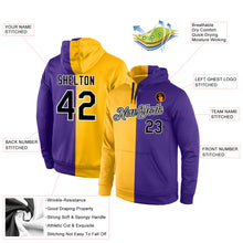 Charger l'image dans la galerie, Custom Stitched Gold Black-Purple Split Fashion Sports Pullover Sweatshirt Hoodie
