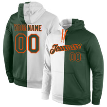 Load image into Gallery viewer, Custom Stitched White Green-Orange Split Fashion Sports Pullover Sweatshirt Hoodie