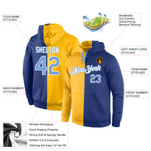 Load image into Gallery viewer, Custom Stitched Gold Light Blue-Royal Split Fashion Sports Pullover Sweatshirt Hoodie

