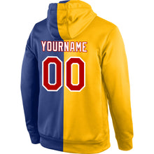 Charger l'image dans la galerie, Custom Stitched Gold Red-Royal Split Fashion Sports Pullover Sweatshirt Hoodie