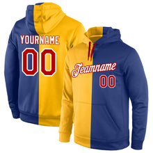 Charger l'image dans la galerie, Custom Stitched Gold Red-Royal Split Fashion Sports Pullover Sweatshirt Hoodie