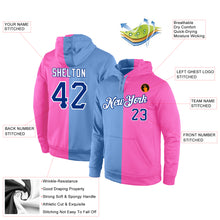 Charger l'image dans la galerie, Custom Stitched Light Blue Royal-Pink Split Fashion Sports Pullover Sweatshirt Hoodie