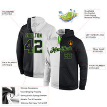 Load image into Gallery viewer, Custom Stitched White Black-Neon Green Split Fashion Sports Pullover Sweatshirt Hoodie