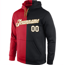 Charger l'image dans la galerie, Custom Stitched Red White-Black Split Fashion Sports Pullover Sweatshirt Hoodie