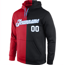 Charger l'image dans la galerie, Custom Stitched Red White-Black Split Fashion Sports Pullover Sweatshirt Hoodie