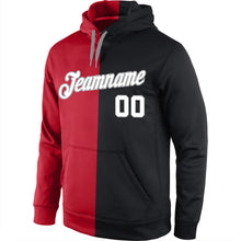 Charger l'image dans la galerie, Custom Stitched Red White-Black Split Fashion Sports Pullover Sweatshirt Hoodie