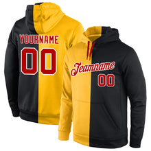 Загрузить изображение в средство просмотра галереи, Custom Stitched Gold Red-Black Split Fashion Sports Pullover Sweatshirt Hoodie