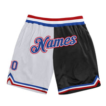 Загрузить изображение в средство просмотра галереи, Custom White Royal-Red Authentic Throwback Split Fashion Basketball Shorts