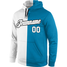 Load image into Gallery viewer, Custom Stitched Panther Blue White-Gray Split Fashion Sports Pullover Sweatshirt Hoodie