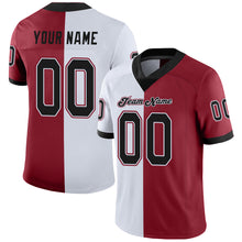 Laden Sie das Bild in den Galerie-Viewer, Custom Cardinal Black-White Split Fashion Football Jersey