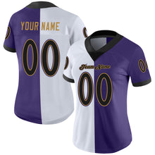 Загрузить изображение в средство просмотра галереи, Custom Purple Black-White Split Fashion Football Jersey