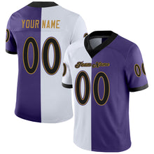 Загрузить изображение в средство просмотра галереи, Custom Purple Black-White Split Fashion Football Jersey