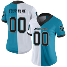 Загрузить изображение в средство просмотра галереи, Custom Panther Blue Black-White Split Fashion Football Jersey