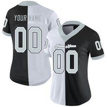 Загрузить изображение в средство просмотра галереи, Custom Black Silver-White Split Fashion Football Jersey