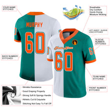 Загрузить изображение в средство просмотра галереи, Custom Aqua Orange-White Split Fashion Football Jersey