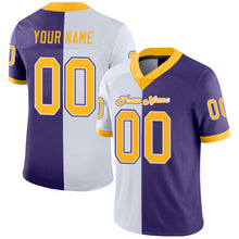 Загрузить изображение в средство просмотра галереи, Custom Purple Gold-White Split Fashion Football Jersey