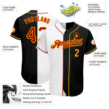 Laden Sie das Bild in den Galerie-Viewer, Custom Black Red-White Authentic Split Fashion Baseball Jersey