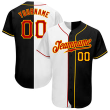 Laden Sie das Bild in den Galerie-Viewer, Custom Black Red-White Authentic Split Fashion Baseball Jersey
