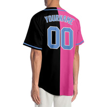 Загрузить изображение в средство просмотра галереи, Custom Black Light Blue-Pink Authentic Split Fashion Baseball Jersey