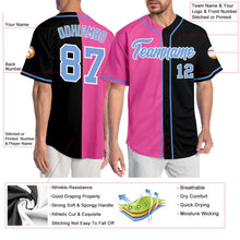 Загрузить изображение в средство просмотра галереи, Custom Black Light Blue-Pink Authentic Split Fashion Baseball Jersey