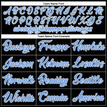 Загрузить изображение в средство просмотра галереи, Custom Black Light Blue-Pink Authentic Split Fashion Baseball Jersey