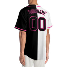 Laden Sie das Bild in den Galerie-Viewer, Custom White Black-Pink Authentic Split Fashion Baseball Jersey
