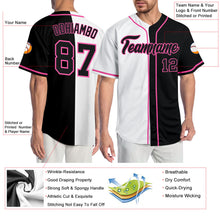 Laden Sie das Bild in den Galerie-Viewer, Custom White Black-Pink Authentic Split Fashion Baseball Jersey