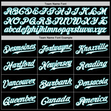 Laden Sie das Bild in den Galerie-Viewer, Custom Black Aqua-Gray Authentic Split Fashion Baseball Jersey