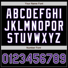 Laden Sie das Bild in den Galerie-Viewer, Custom Black Purple-Teal Authentic Split Fashion Baseball Jersey