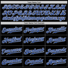 Load image into Gallery viewer, Custom Black Royal-Light Blue Authentic Split Fashion Baseball Jersey