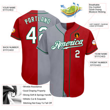 Load image into Gallery viewer, Custom Red White-Gray Authentic Split Fashion Baseball Jersey