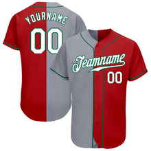 Load image into Gallery viewer, Custom Red White-Gray Authentic Split Fashion Baseball Jersey