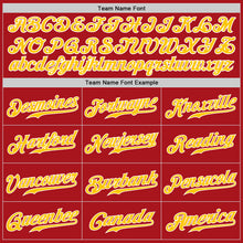 Load image into Gallery viewer, Custom Red Gold-Gray Authentic Split Fashion Baseball Jersey