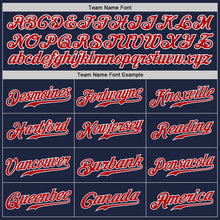 Load image into Gallery viewer, Custom Navy Red-Gray Authentic Split Fashion Baseball Jersey