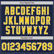 Load image into Gallery viewer, Custom Navy Gold-Gray Authentic Split Fashion Baseball Jersey