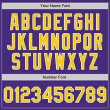 Load image into Gallery viewer, Custom Purple Gold-Gray Authentic Split Fashion Baseball Jersey