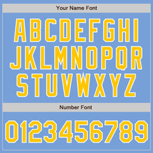 Load image into Gallery viewer, Custom Light Blue Gold-White Authentic Split Fashion Baseball Jersey
